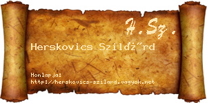 Herskovics Szilárd névjegykártya